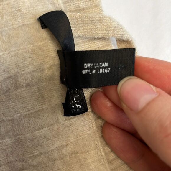 AQUA Cashmere | Sleeve Elbow Patch Cashmere Sweater Wheat Ivory L - Picture 6 of 6